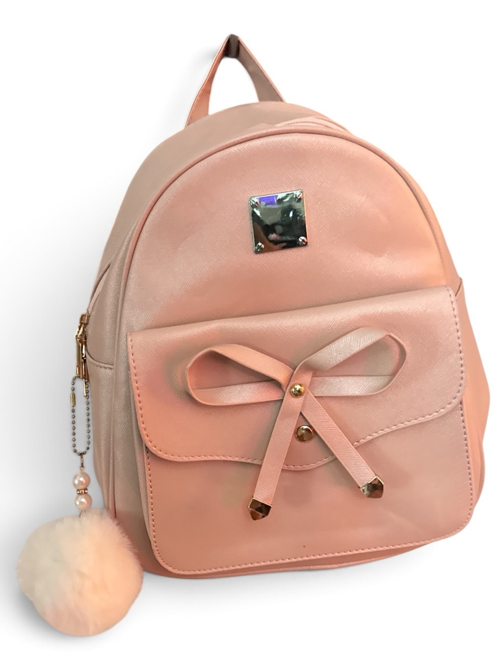Pink Bow Accent Mini Backpack